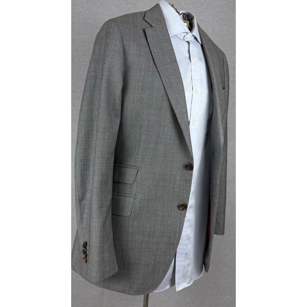 SuitSupply Mens Grey Vitale Barberis Canonico Pure Wool Blazer Jacket Size 40R